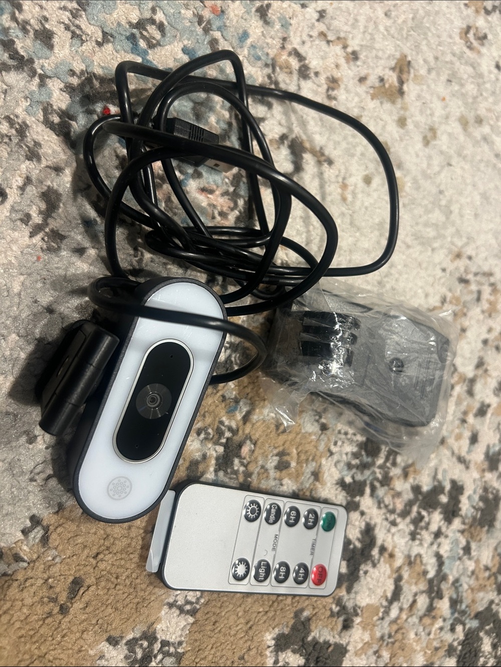 White Oval LED Webcam with Remote